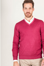V - Pullover in Rot