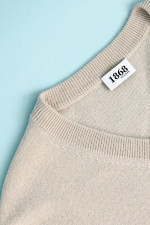 Cashmere Pullover mit V-Ausschnitt in Beige