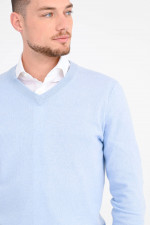 Cashmere Pullover mit V-Neck in Hellblau