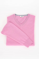 Cashmere Pullover mit V-Neck in Rosa