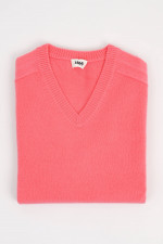 Cashmere V-Neck Pullover in Korall