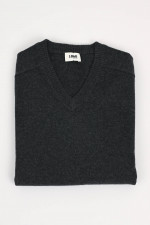 Cashmere V-Neck Pullover in Anthrazit