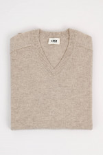 Cashmere V-Neck Pullover in Beige