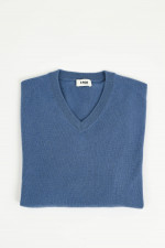Cashmerepullover mit V-Neck in Sea Side