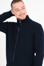 Strickjacke aus Wollmix in Navy