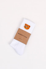 Socken mit Bären-Logo aus Baumwoll-Mix in Weiß