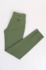 Hose aus Baumwolle und Seide in dunklem Salbei