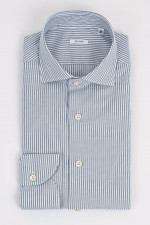 Gestreiftes Hemd in Mittelblau/Weiß