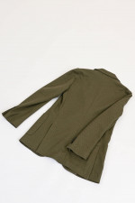 Sakko aus Baumwoll-Leinen-Mix in Khaki