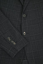 Kariertes Baumwollsakko in Grau