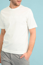T-Shirt mit Logo-Schriftzug in Weiß