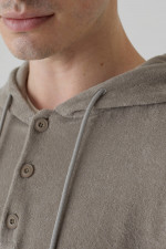 Frottee Hoodie in Taupe