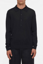 Pullover mit Polokragen in Schwarz