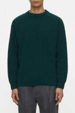 Strickpullover aus Baumwolle in Dunkelgrün