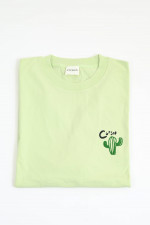 T-Shirt mit gesticktem Kaktus in Minzgrün