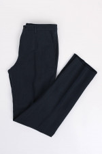 Leinenhose mit dezentem Muster in Navy