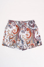 Badehose mit Paisley Print in Weiß/Multicolor