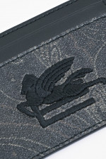 Kartenetui mit Paisleymuster in Grau/Schwarz