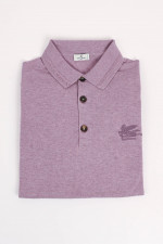 Strickpolo aus Baumwoll-Cashmere-Mix in Flieder