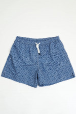 Badehose mit Mosaikmuster in Dunkelblau