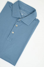Jersey-Poloshirt in Graublau