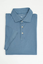 Jersey-Poloshirt in Graublau