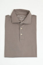 Jersey-Poloshirt in Taupe