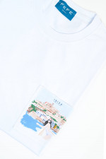 Shirt mit Brusttasche IBIZIA in Weiß/Multicolor