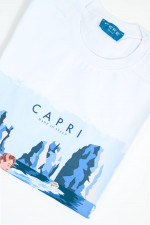 Kurzarm-Shirt CAPRI in Weiß/Blau