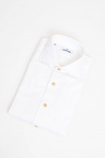 Hemd aus Baumwolle mit dezentem Muster in Weiß