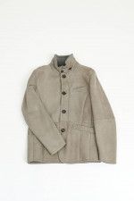 Jacke aus Lammleder in Taupe