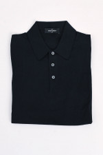 Feinstrick-Polo aus Baumwolle in Navy