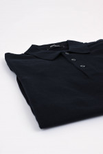 Feinstrick-Polo aus Baumwolle in Navy