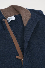 Strickpullover mit Reißverschluss in Dunkelblau