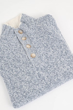 Strickpullover in Grau/Weiß meliert