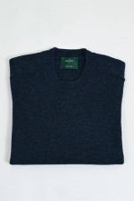 Strickpullover aus Wolle in Blau meliert