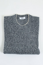 Strickpullover aus Wolle in Hellgrau meliert