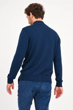 Strickjacke mit Rippstrickdetails in Dunkelblau