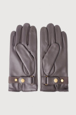 Handschuhe aus Leder in Dunkelbraun