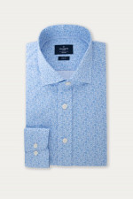 Hemd mit Allover Muschel-Print in Blau