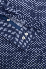 Baumwollhemd mit Blumendruck Blau/Weiß