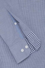 Gemustertes Baumwollhemd in Navy/Weiß