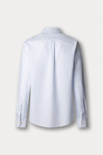 Gestreiftes Button-Down-Hemd in Hellblau/Weiß