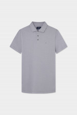  Polo-Shirt mit gesticktem Logo in Hellgrau