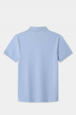 Poloshirt mit gesticktem Logo in Hellblau
