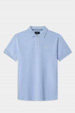 Poloshirt mit gesticktem Logo in Hellblau