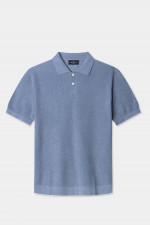 Strick-Polo-Shirt in Hellblau