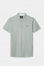 Gemustertes Polo mit gesticktem Logo in Grün