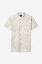 Poloshirt mit Plamen-Print in Beige/Weiß