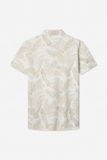 Poloshirt mit Plamen-Print in Beige/Weiß